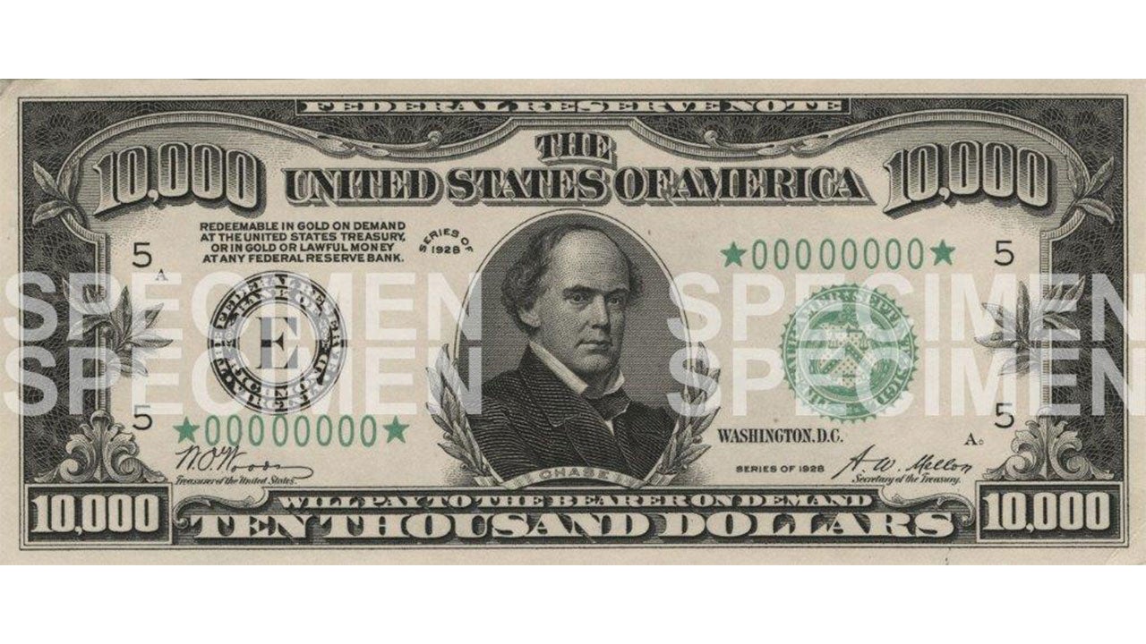 Salmon P Chase on $10000